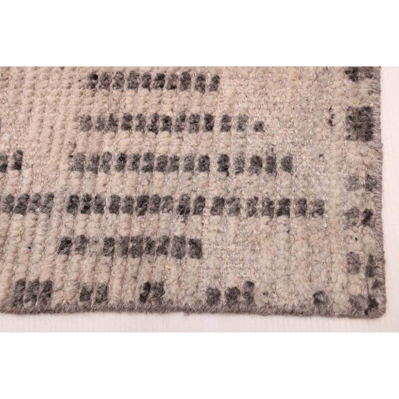 ECARPETGALLERY Hand-knotted Tangier Light Grey Wool Rug - 5'2 x 8'0