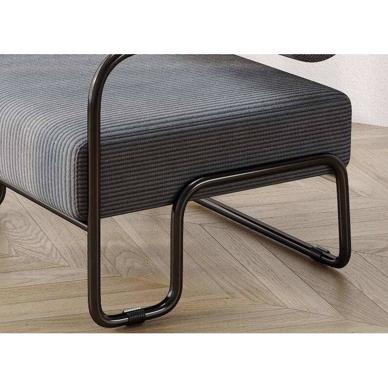Living Room Iron Accent Chair,Corduroy Upholstered Arm Chair