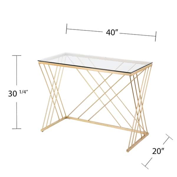 SEI Furniture Doreen Contemporary Gold Glass Desk