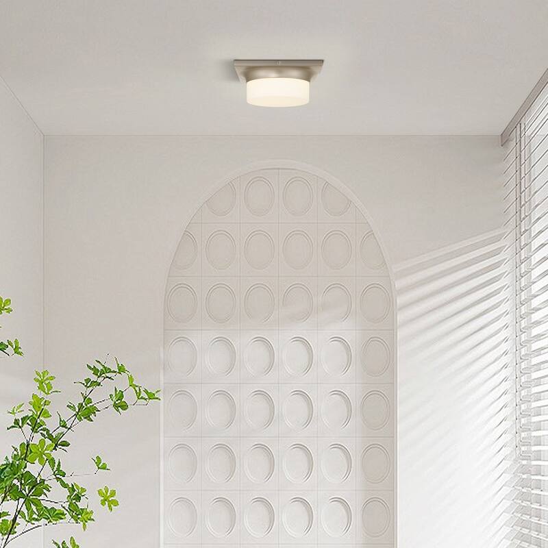 Aura 10" Brushed Nickel LED Flush Mount Ceiling Light