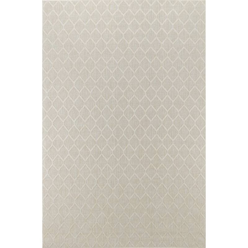 Larissa Collection Geometric Cream/White Indoor/Outdoor Area Rug - 7'8'' X 10'8''