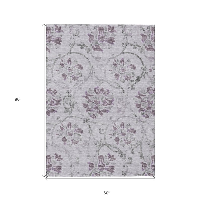 HomeRoots Floral Traditional Rectangle Outdoor Rug