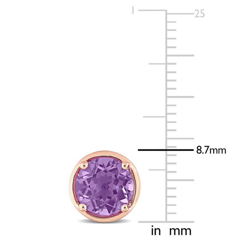 Miadora 14k Rose Gold Amethyst Stud Earrings