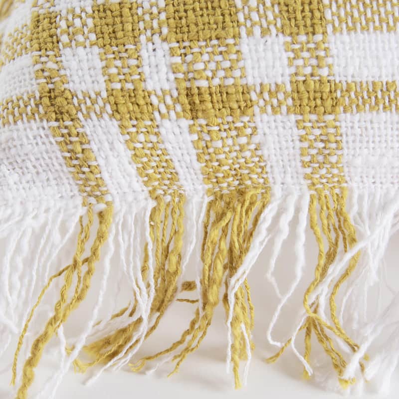 Plaid Woven Cotton Pillow Cover