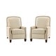 preview thumbnail 46 of 96, Gladis Modern Retro Genuine Leather Recliner with Nailhead Trim Set of 2 by HULALA HOME