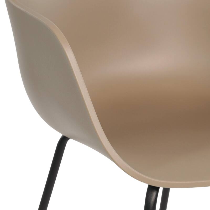 Furnish Theory Curve-K ML Indoor/Outdoor Dining Armchairs Arm Chairs w Polypropylene Shell & Powder-Coated Steel Legs (Set of 2)