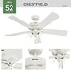 preview thumbnail 3 of 19, Hunter 52" Crestfield Ceiling Fan w/ LED Light Kit, Pull Chain - Farmhouse, Transitional - EASY INSTALLATION!