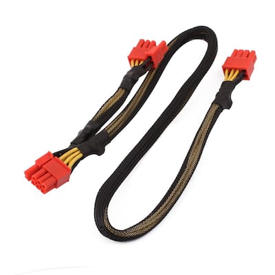 PCI Express PCIE 8 Pin to Dual 6+2 Pin Video Card Adapter Power Supply Cable - Black