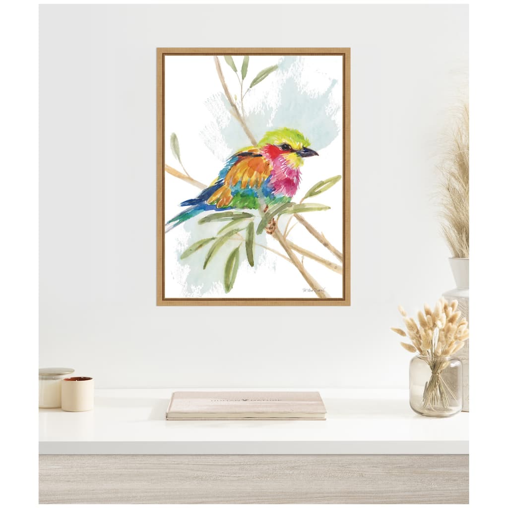 Kate and Laurel Bright Bird by Patricia Shaw Framed Canvas Wall Art Print