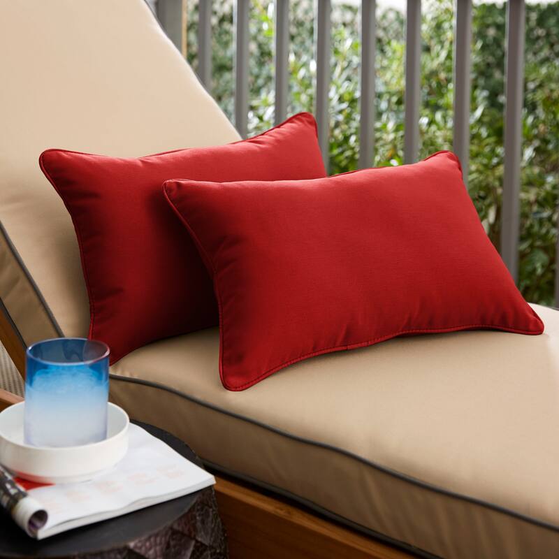 Crimson Red Indoor/ Outdoor Pillow Set, 12 in x 18 in