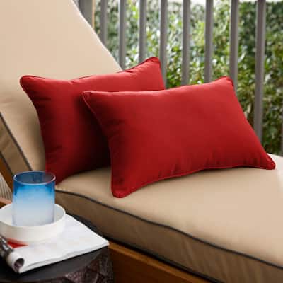 Crimson Red Indoor/ Outdoor Pillow Set, 12 in x 18 in