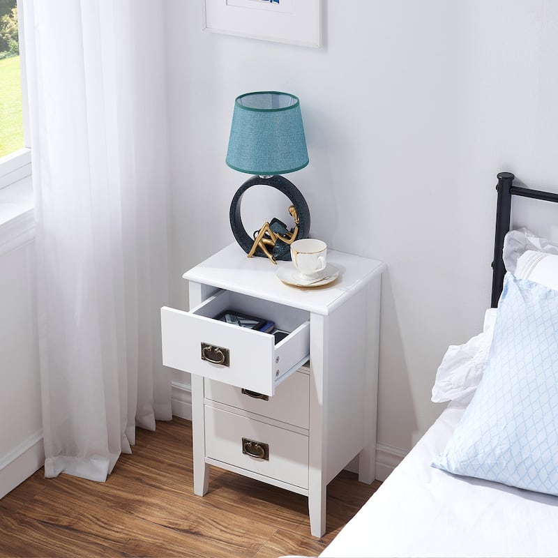 Javlergo Mid Century Wood Nightstand with 3-Drawer