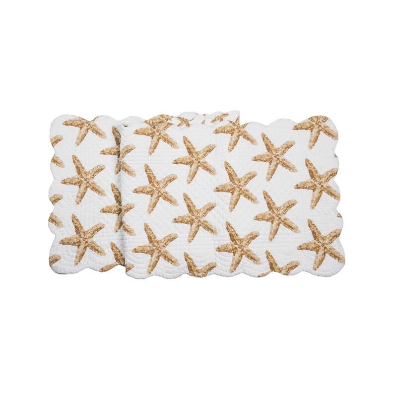 14" x 51" Sandbridge Stars Table Runner - White