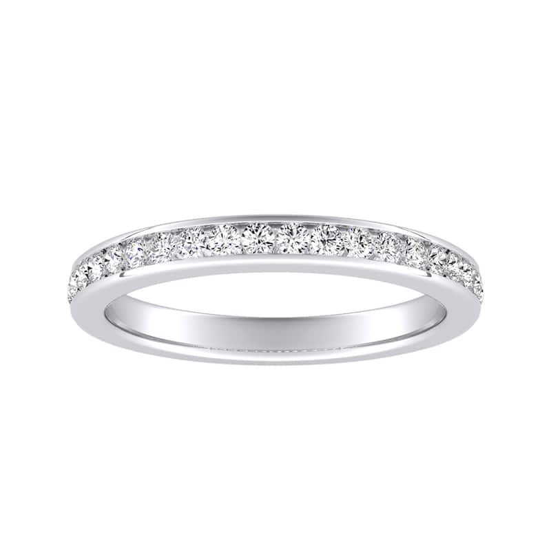 Auriya 14k Gold Classic Moissanite Wedding Band 1/4ctw - White - 9