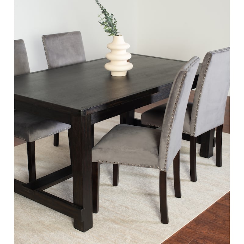 Roundhill Furniture Vanzo Contemporary 5-Piece Dining Set, Dining Table with 4 Stylish Chairs