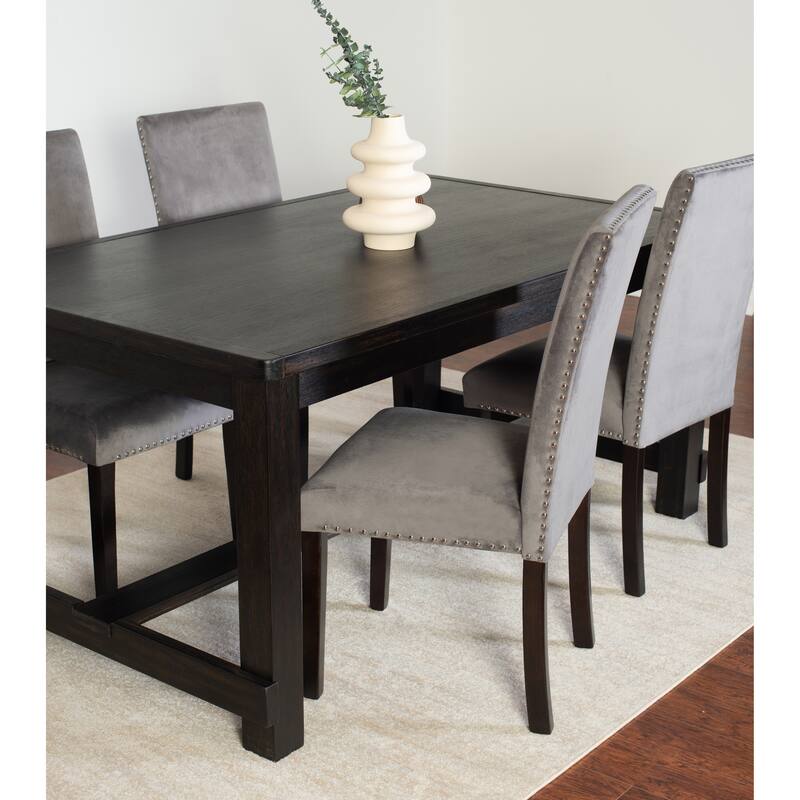 Roundhill Furniture Vanzo Contemporary 7-Piece Dining Set, Dining Table with 6 Stylish Chairs