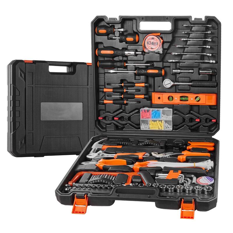 Multifunctional 216-Piece Hand Steel Repair Tools Set for DIY and Maintenance - 17.6 x 15.75 x 3.15 inch