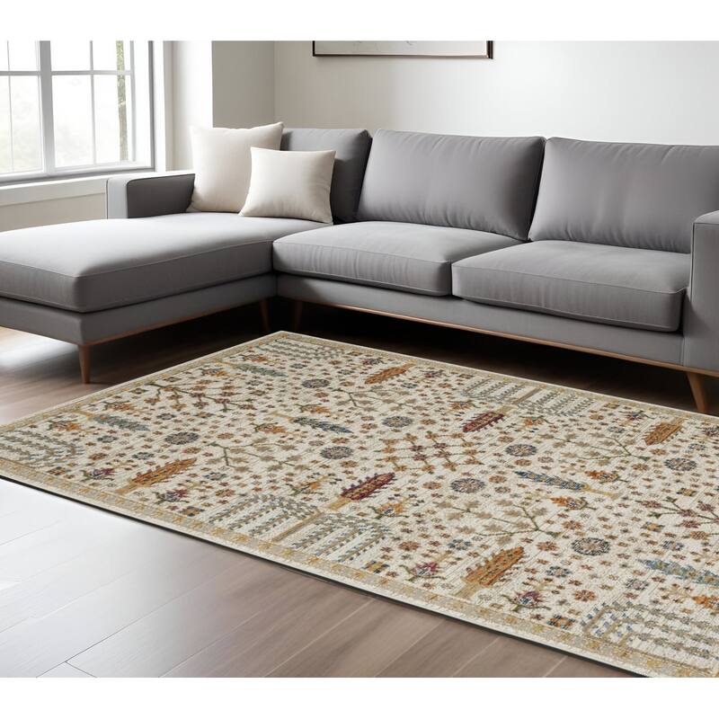 HomeRootsOriental Bohemian Rectangle Area Rug - 135.04' X '94.49' X '0.55