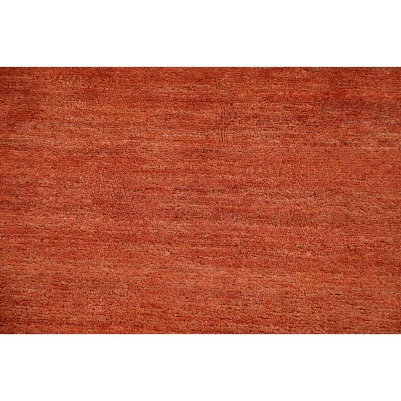 Orange Modern Gabbeh Oriental Area Rug Handmade Wool Carpet - 6'6" x 9'9"