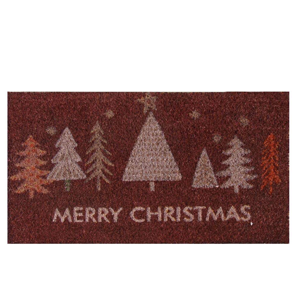 Rubber-Cal "Oh, Christmas Tree!" - Vibrant Red Christmas Welcome Mat 15mm X 18" X 30"