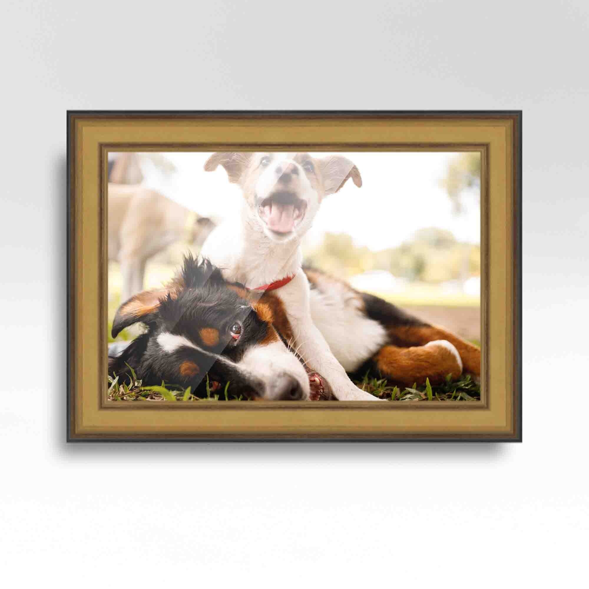 30x30 Classic Brown Real Wood Picture Frame Width 2 inches, Interior Frame  Depth 0.5 inches