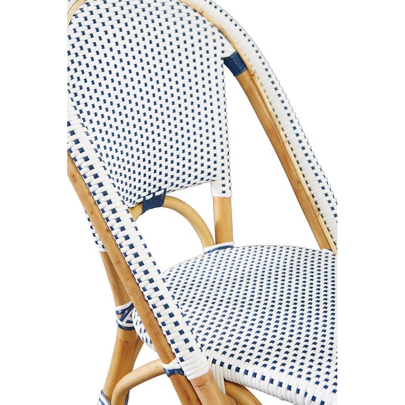 Furniture Classics Leroy Rattan Dining Chair, Blue/ White