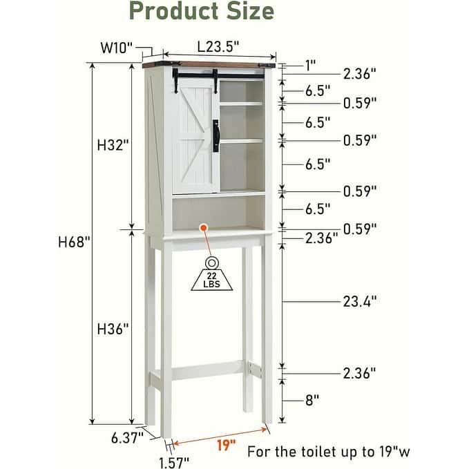Farmhouse Over The Toilet Storage Cabinet, Cabinet Over Toilet