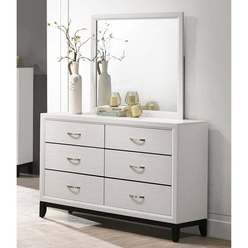 Roundhill Furniture Stout Contemporary White Panel 5-piece Bedroom Set