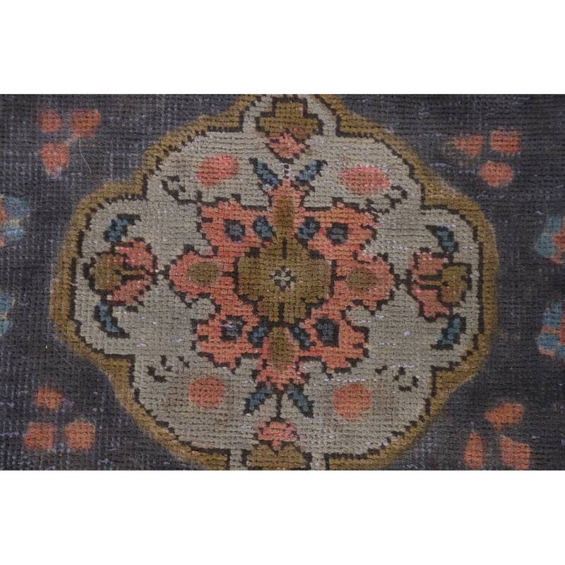 Distressed Over-Dyed Tabriz Persian Vintage Rug Handmade Wool Carpet - 6'9"x 9'6"