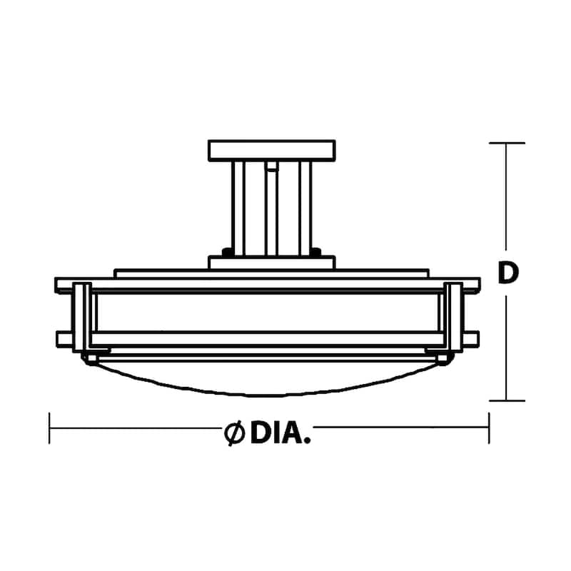 AFX CAC24L5AJUD Carlisle 24" Wide LED Semi-Flush Bowl Ceiling Fixture