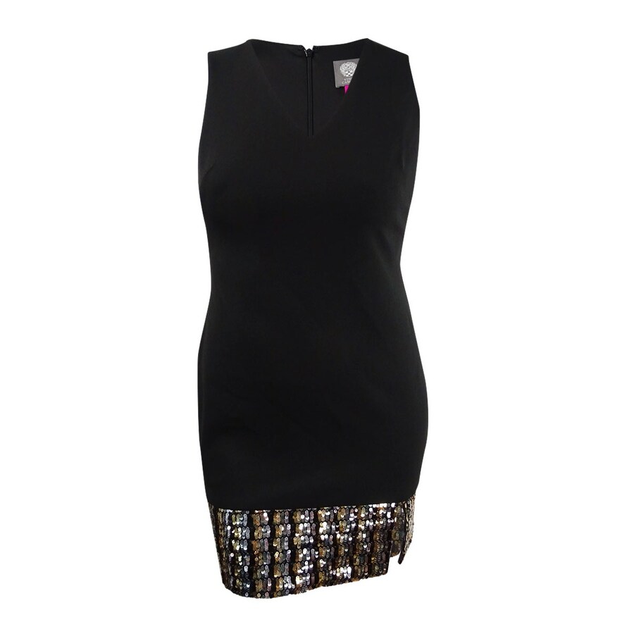 vince camuto black and gold dress