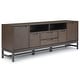 preview thumbnail 2 of 10, WYNDENHALL Devlin SOLID HARDWOOD 72 inch Wide Industrial TV Media Stand in Walnut Brown For TVs up to 80 inches