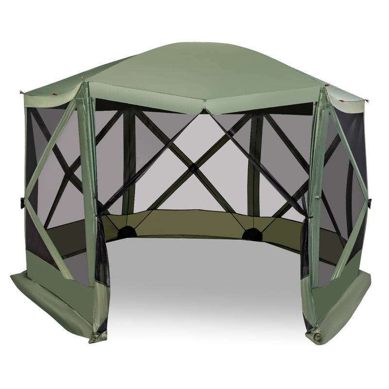 Costway 11.5 X 11.5 FT 6-Sided Pop-up Screen House Tent With 2 Wind - See Details