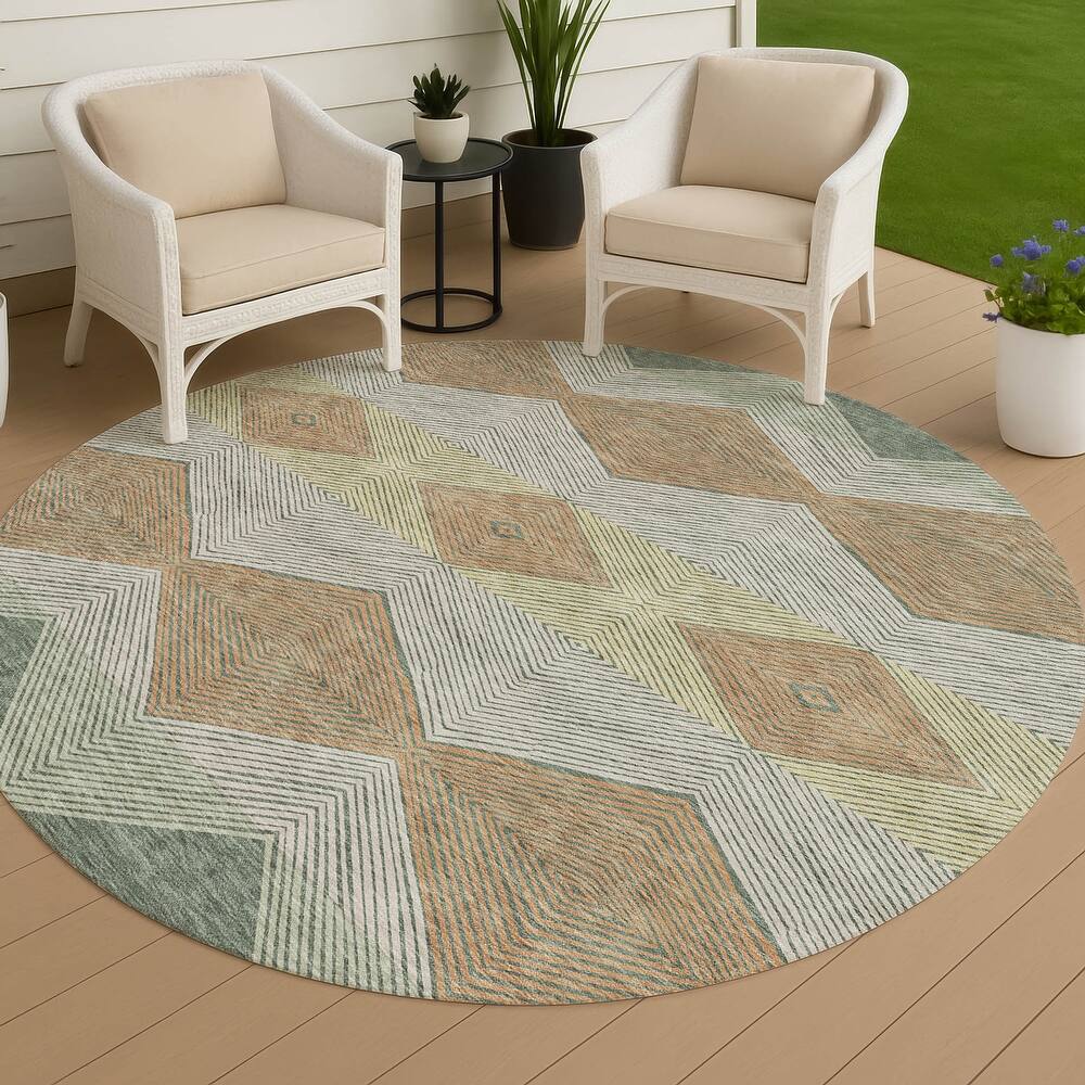Machine Washable Indoor/ Outdoor Modern Mission Chantille Rug