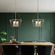 preview thumbnail 3 of 7, Rella Modern 4-light Lantern Chandeliers Brass Gold Pendant Lights for Dining Room - D15.5" x H81.5''