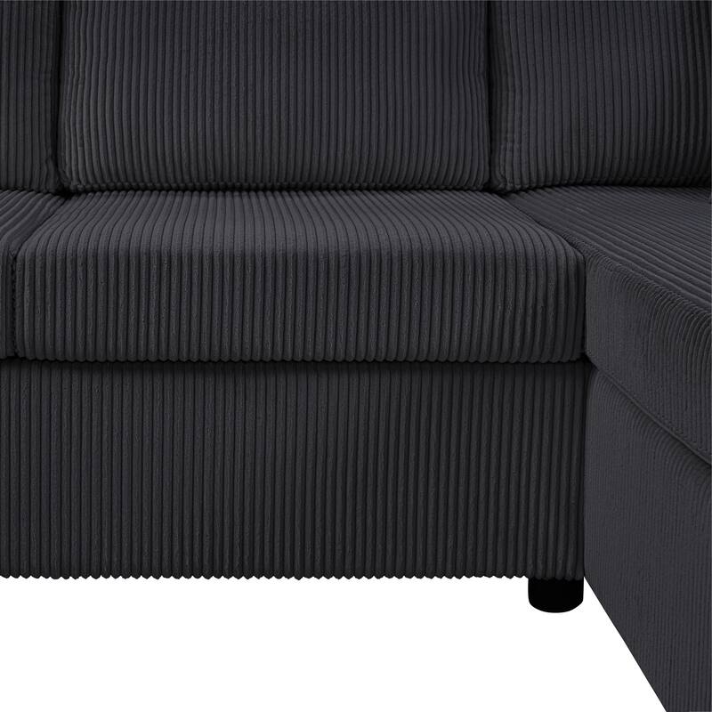 Oversized Sectional Sofa 115.3" U-Shaped Sofa with a Chaise Lounge and Three Soft Throw Pillows for Living Room