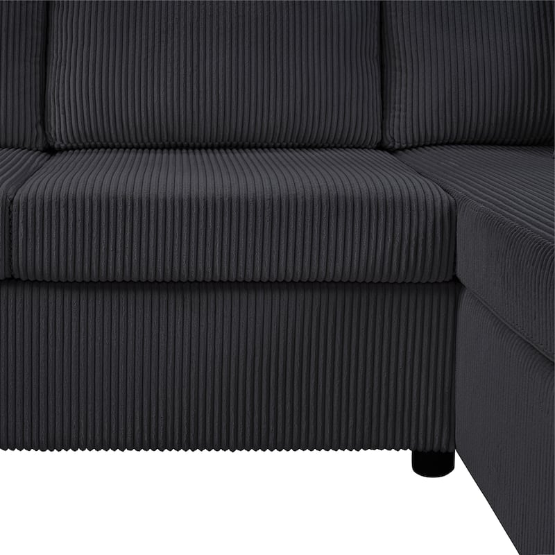 Roomfitters Oversized U-Shaped Sectional Sofa with Chaise Lounge and 3 Throw Pillows for Living Room