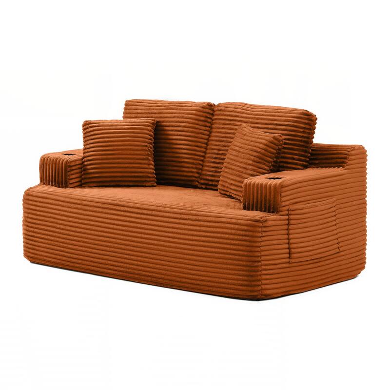 66.5''Boneless Sofa Couch with 2 Pillows Extra