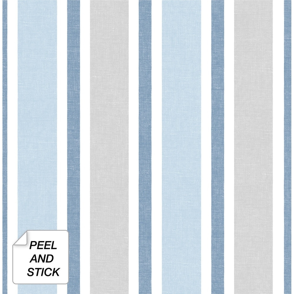 60.75 sq ft Blue and Teal Glitter Striped Wallpaper 27" x 324" Roll 