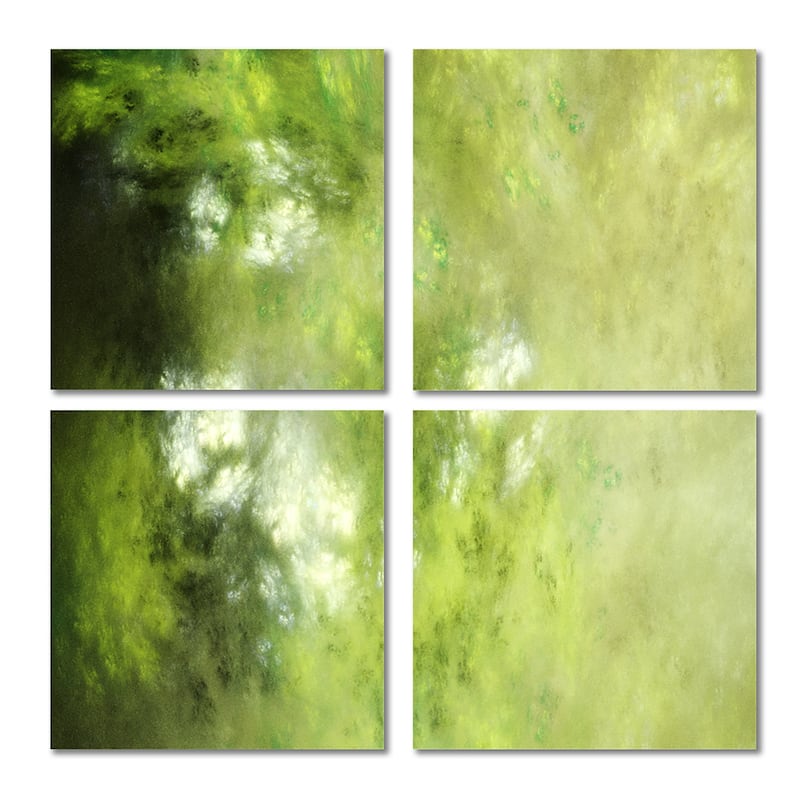 Designart "Blur Green Sky with Stars" Abstract Canvas Wall Art Print
