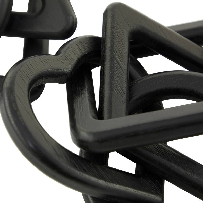 CosmoLiving by Cosmopolitan Geometric Wood Chain Sculpture (Set of 2, Set of 3) - Black, White, Brown