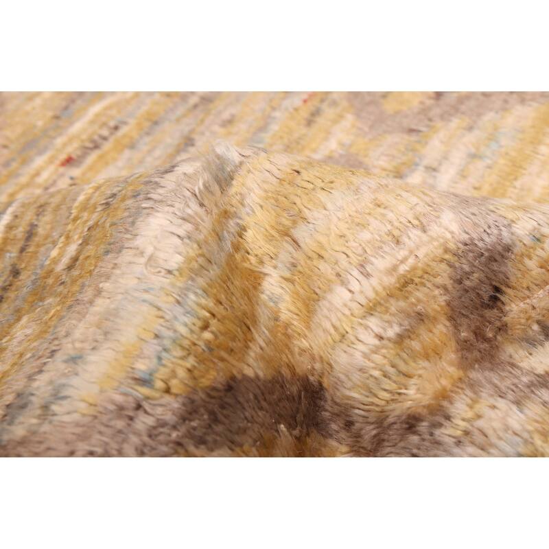 ECARPETGALLERY Hand-knotted Pak Finest Marrakesh Light Gold Wool Rug - 8'6 x 9'3