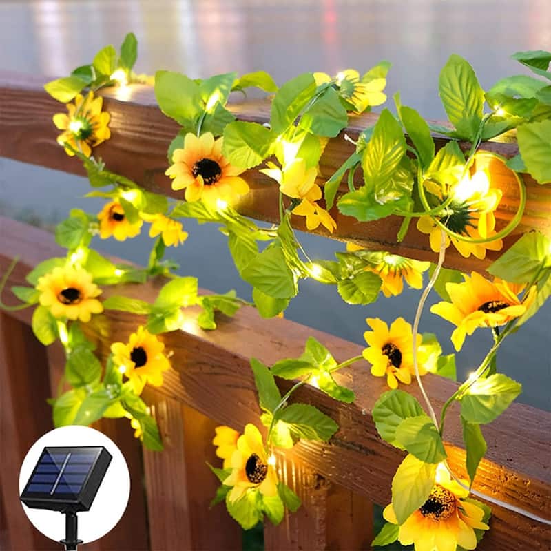 Flower Solar String Lights Decor, 8 Light Modes