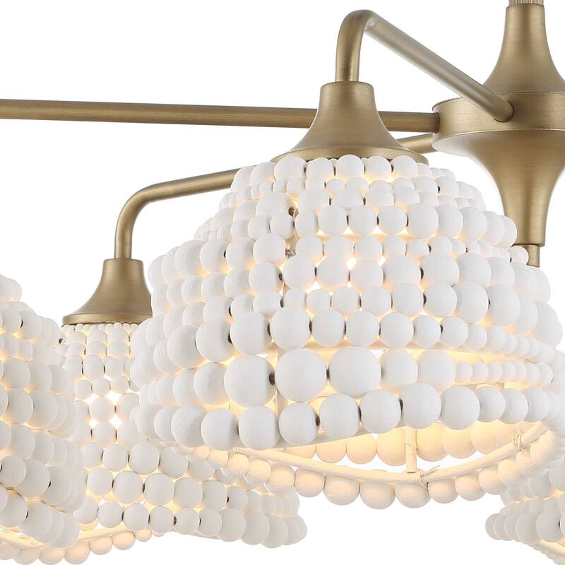 Uttermost Biddeford 6 Light White Beaded Pendant - 36"W x 36"D x 11"H