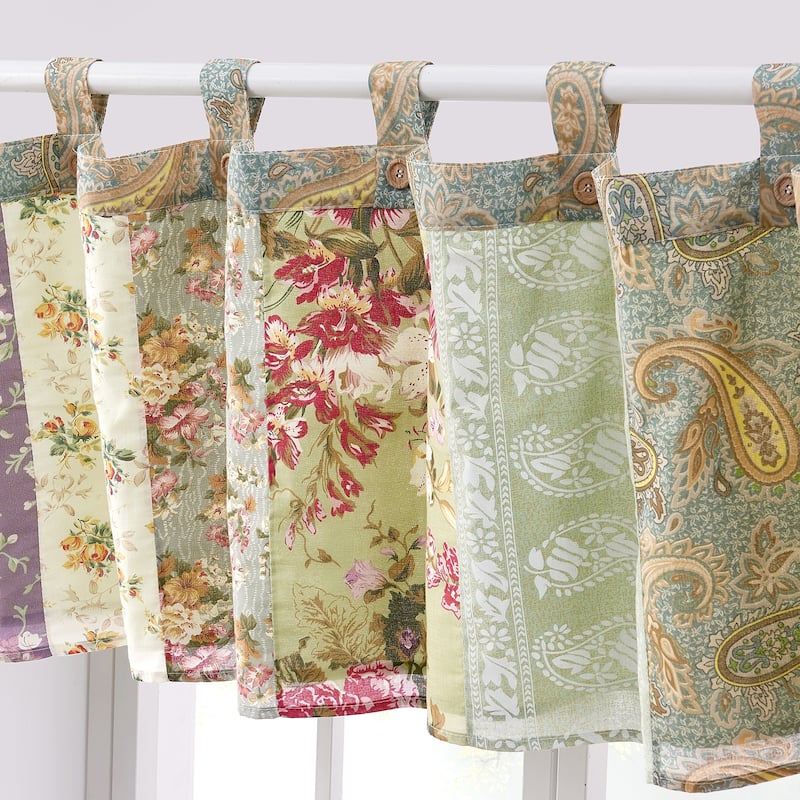 Greenland Home Fashions Blooming Prairie 100% Cotton Authentic Patchwork Window Valance