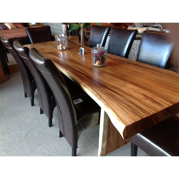 Chic Teak Suar Live Edge Unique Slab Dining Table - 118" Long. Opens flyout.