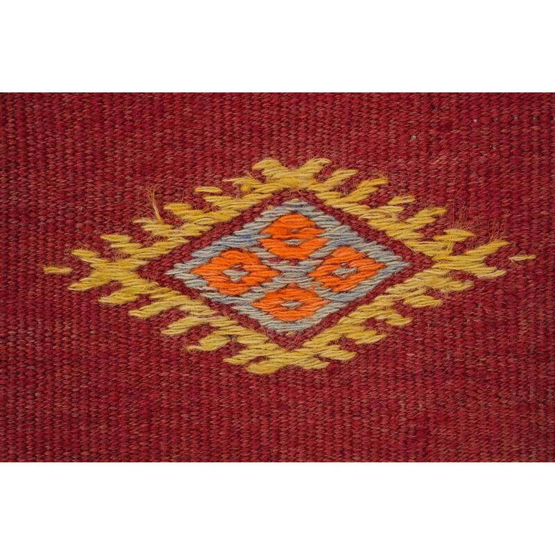 Hand Woven Oriental 100% Wool Carpet Southwestern Tribal Multi-Colored Kilim Area Rug - 10' 0'' X 5' 9''