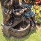 preview thumbnail 7 of 10, Glitzhome 26"H Polyresin Boy Girl LED Sculptural Outdoor Fountain