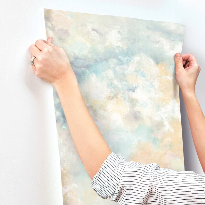 A-Street Prints Aria Aquamarine Abstract Wallpaper