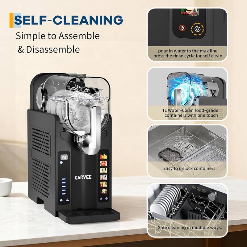 54oz Slushy Machine, Slushie Maker with 6 Preset Modes, LED Display for Home Party Use, Grey